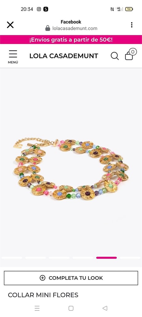 Foto 1 Collar dorado flores 