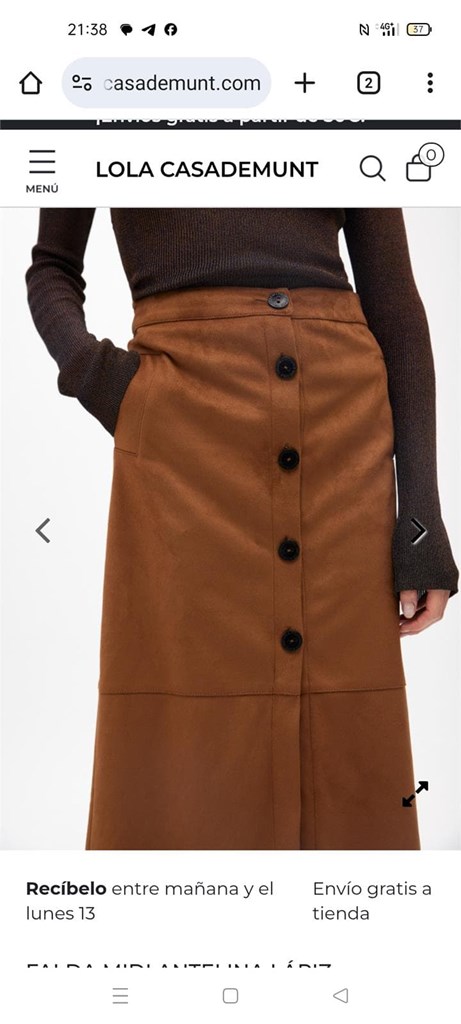 Foto 2 Falda antelina 